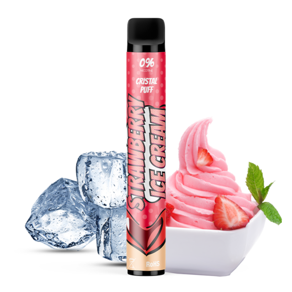 Cristal Puff - Strawberry Ice Cream Sähkötupakka 0mg